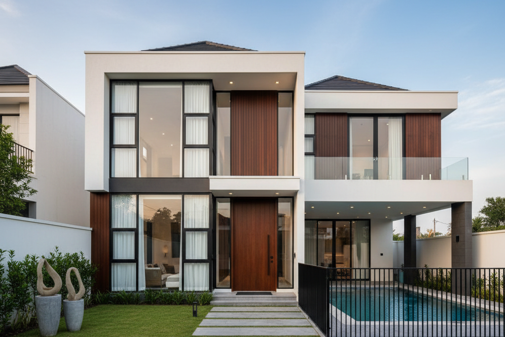 Rumah Modern Minimalis Strategis Di Kenten